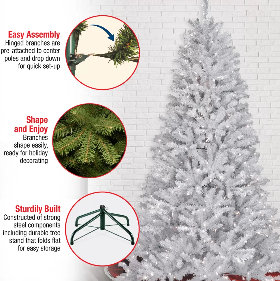 Shop Etta Avenue North Valley White Artificial Spruce Christmas Tree With Lights