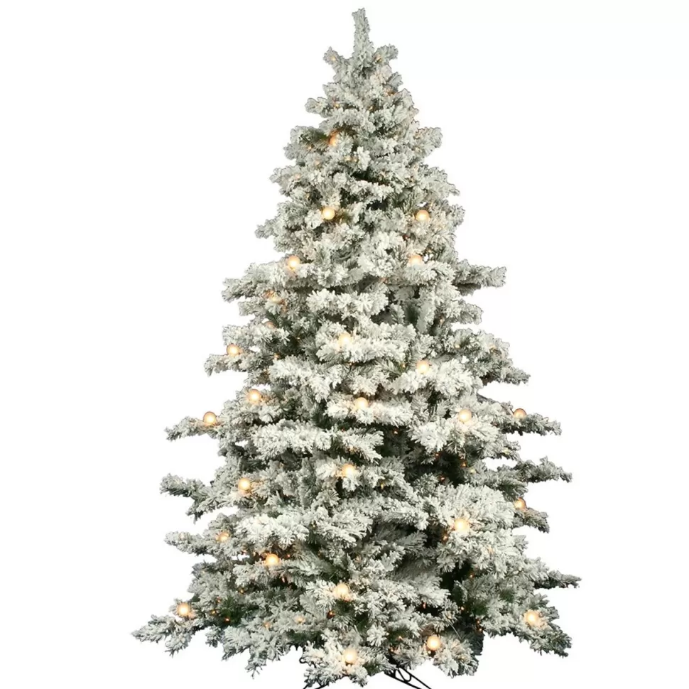 Best Mercury Row Oakman 9' H Extra Full White/Green Artificial Spruce Christmas Tree With 950 Incandescent Lights
