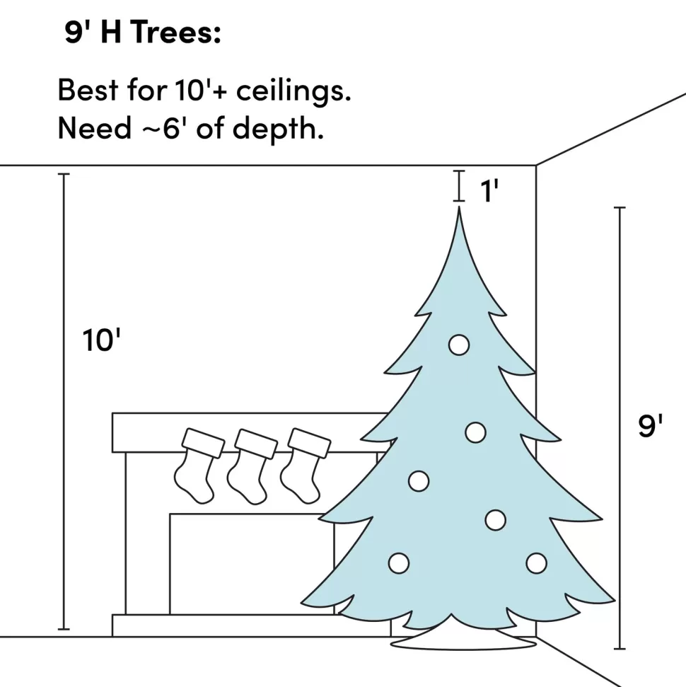 Best Mercury Row Oakman 9' H Extra Full White/Green Artificial Spruce Christmas Tree With 950 Incandescent Lights