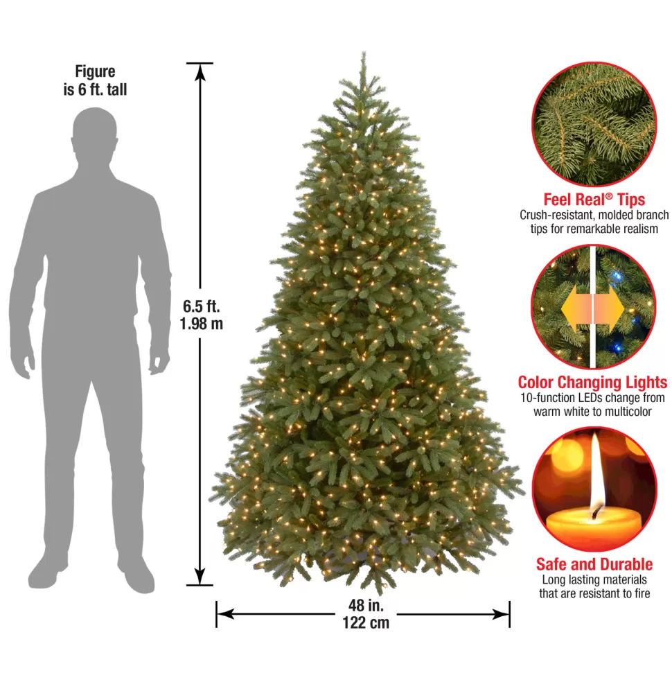 Shop Steelside Omnia Green Realistic Fir Christmas Tree With Led Lights
