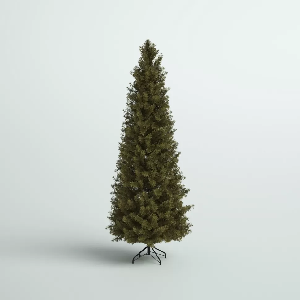 Best Sale Mercury Row Omusa 6.5' Slender Green Realistic Artificial Fir Christmas Tree With 300 Led Color Changing/Combination Lights
