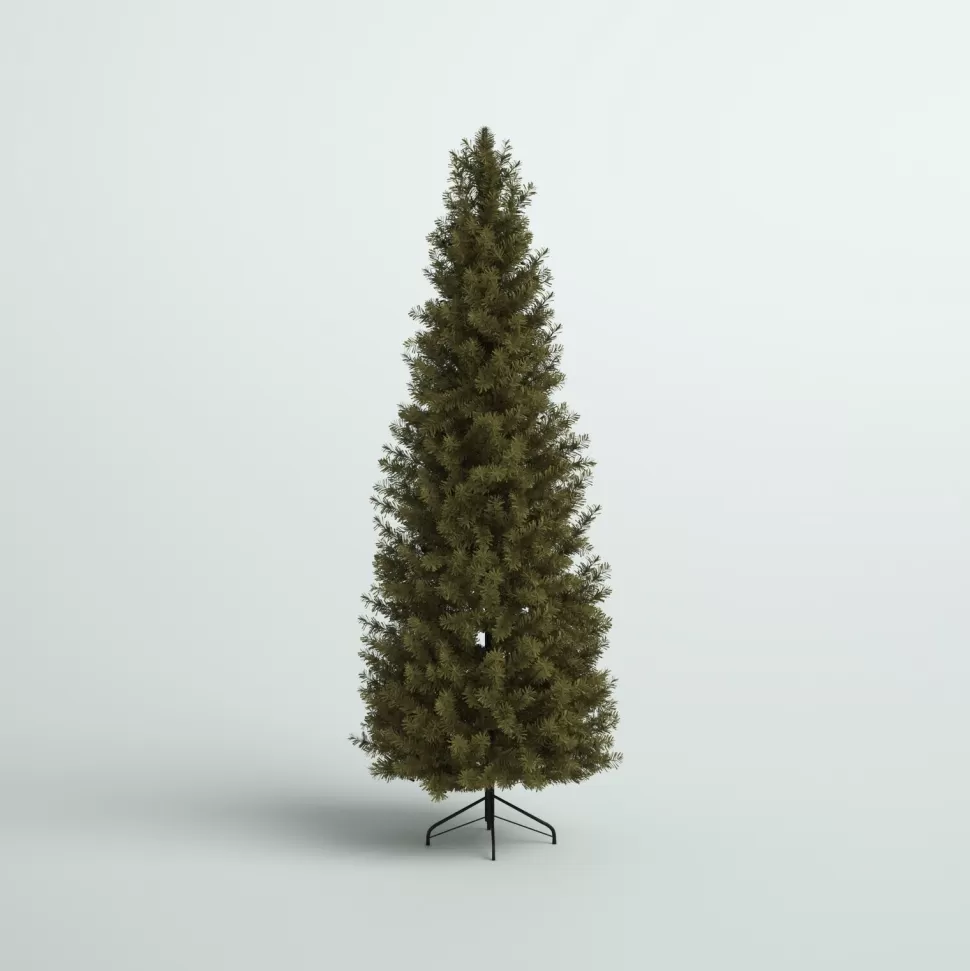 Best Sale Mercury Row Omusa 6.5' Slender Green Realistic Artificial Fir Christmas Tree With 300 Led Color Changing/Combination Lights