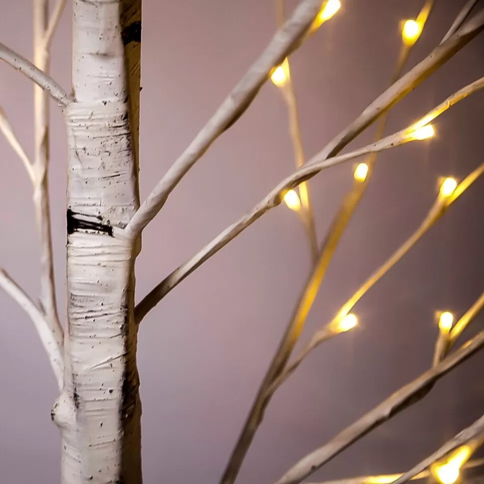 Cheap The Holiday Aisle Patch Magic Led 7' White Birch Artificial Christmas Tree With 160 Clear/White Lights