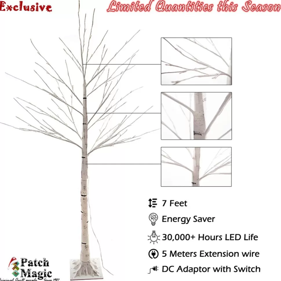 Cheap The Holiday Aisle Patch Magic Led 7' White Birch Artificial Christmas Tree With 160 Clear/White Lights