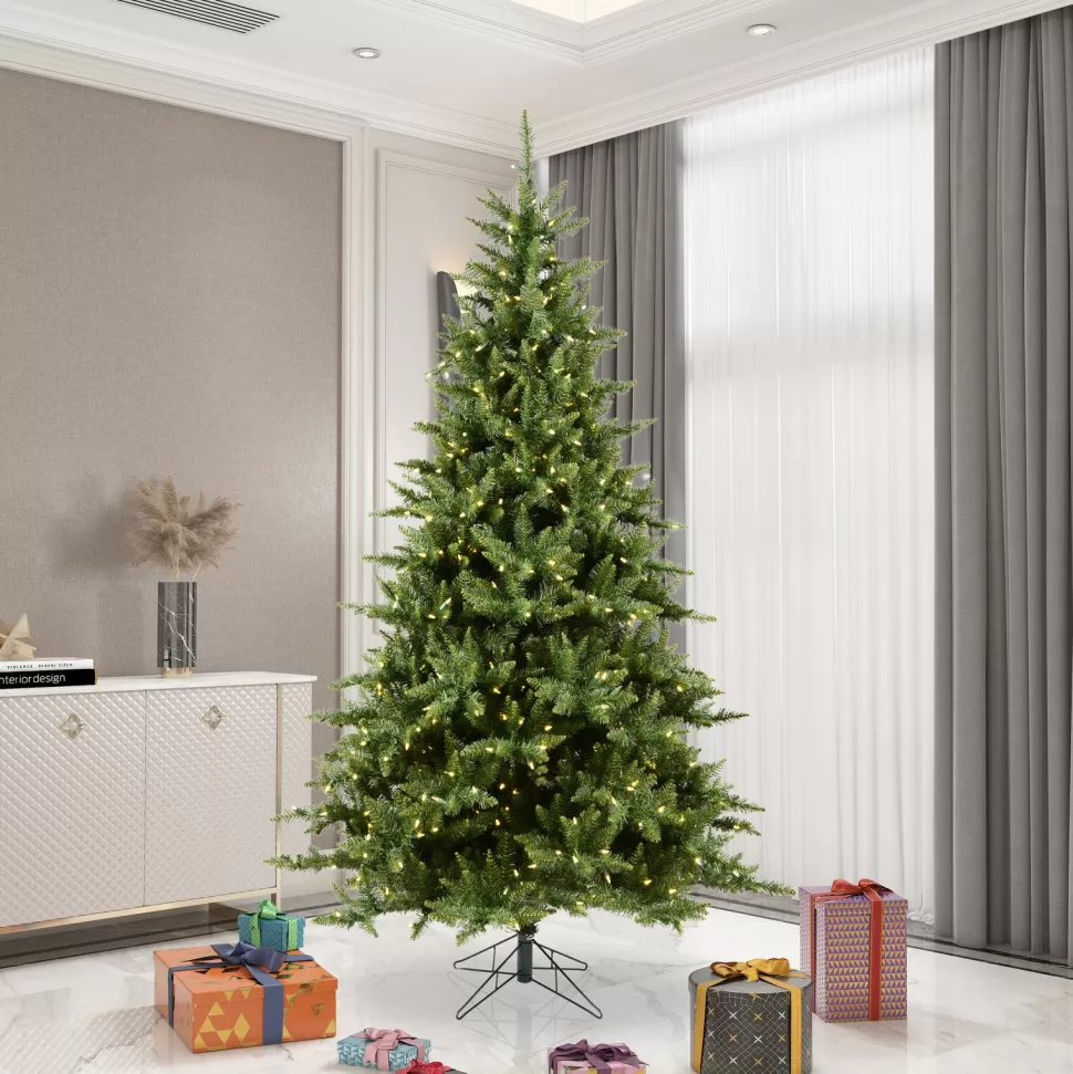 Best Sale The Twillery Co. Peabody 8' 5'' H Green Fir Artificial Christmas Tree With 1050 White Lights