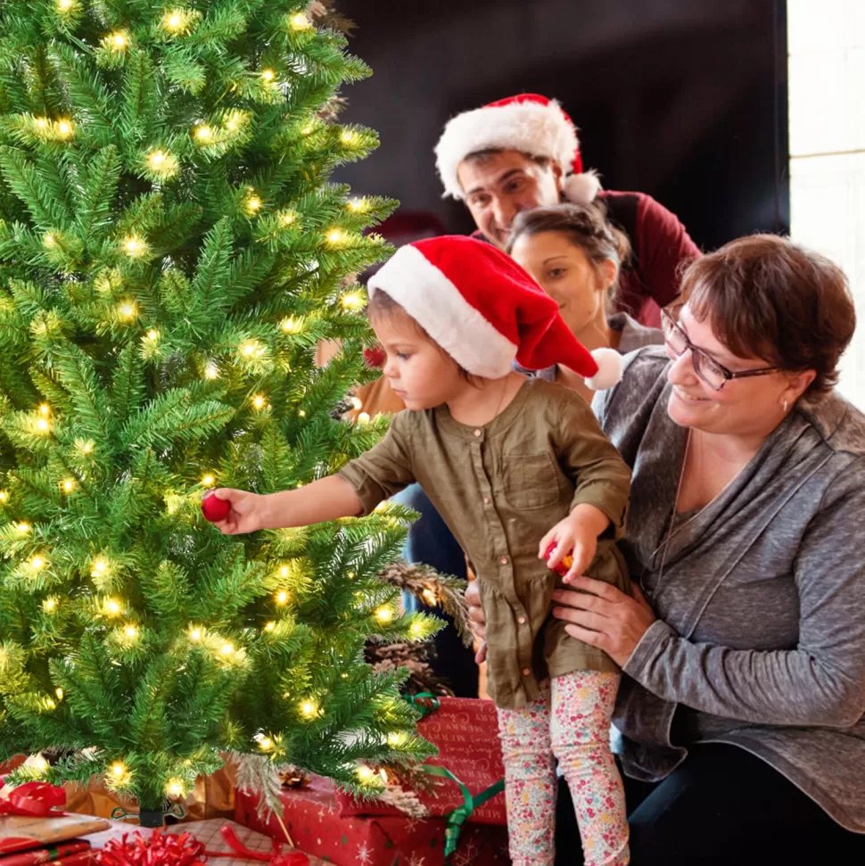 Online The Holiday Aisle Pencil 6' Green Pine Artificial Christmas Tree With 250 White Lights