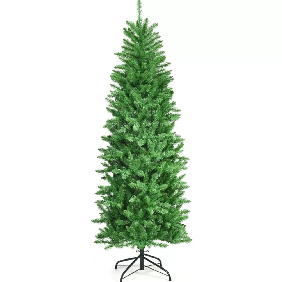Online The Holiday Aisle Pencil 6' Green Pine Artificial Christmas Tree With 250 White Lights