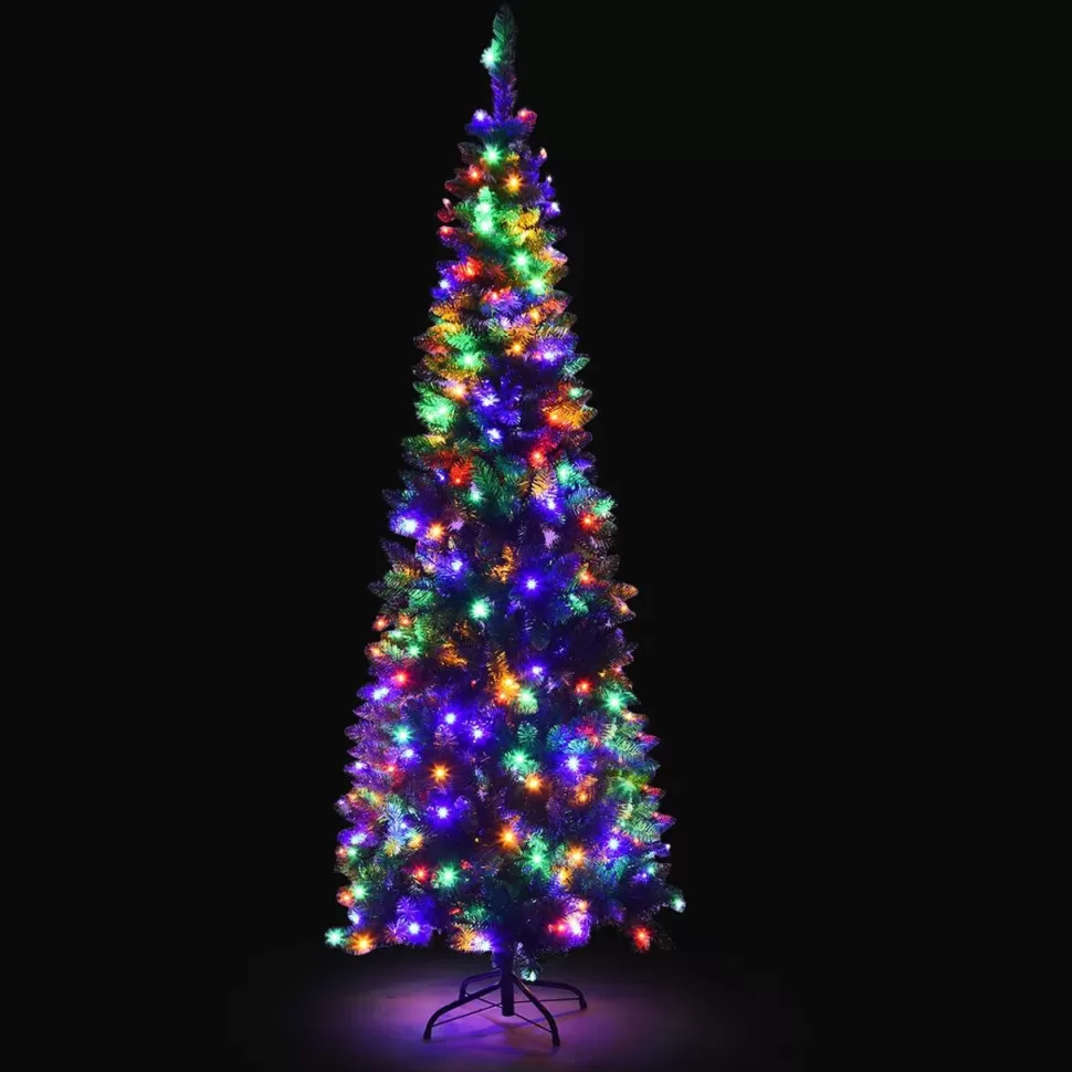 Online The Holiday Aisle Pencil 7.5' Green Fir Artificial Christmas Tree With Multi-Color Lights