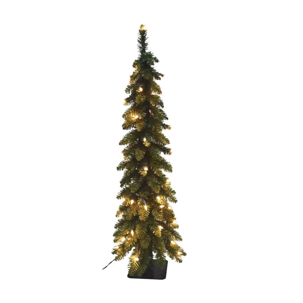 Cheap The Holiday Aisle Pencil Slim 5' Green Fir Artificial Christmas Tree With 105 Ul Clear/White Lights With Stand