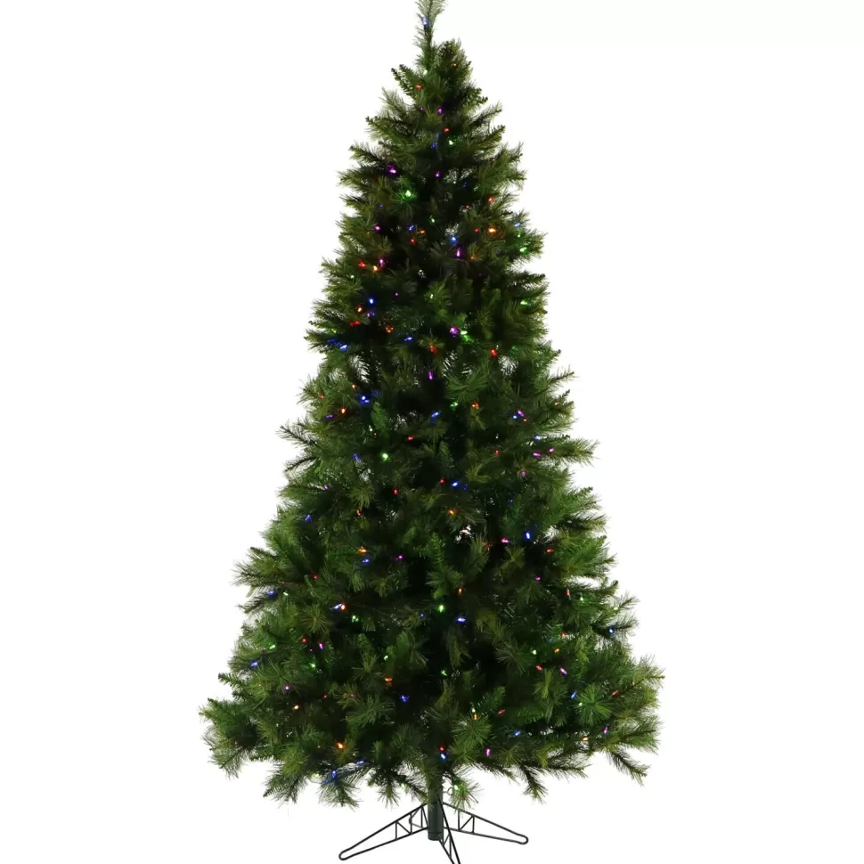 Best Sale Christmas Time Pennsylvania 7.5' Green Pine Artificial Christmas Tree With 550 Multi-Color Lights