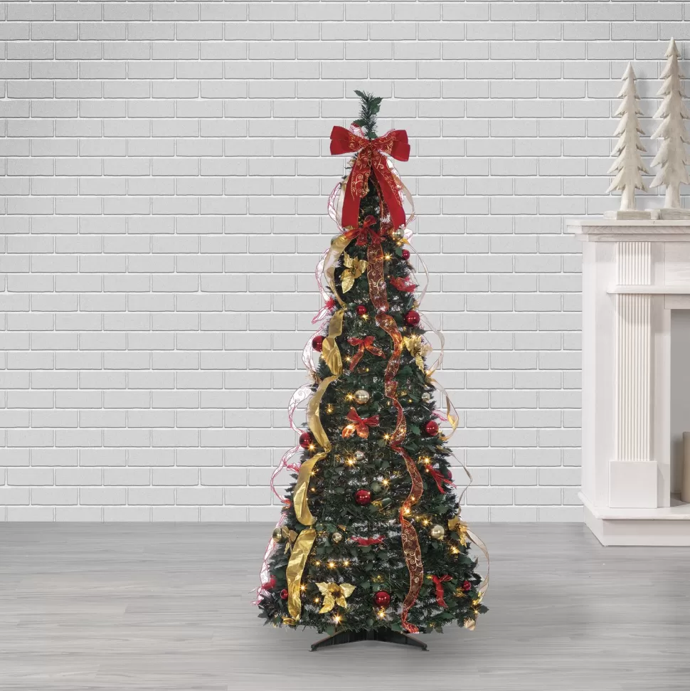 Fashion The Holiday Aisle Pop Up Green Fir Artificial Christmas Tree With Led Lights