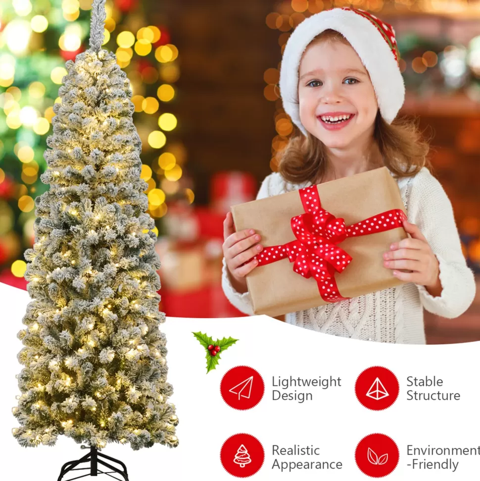 Online The Holiday Aisle Pre-Lit 6' Red/Yellow Pine Artificial Christmas Tree With 250 Clear/White Lights