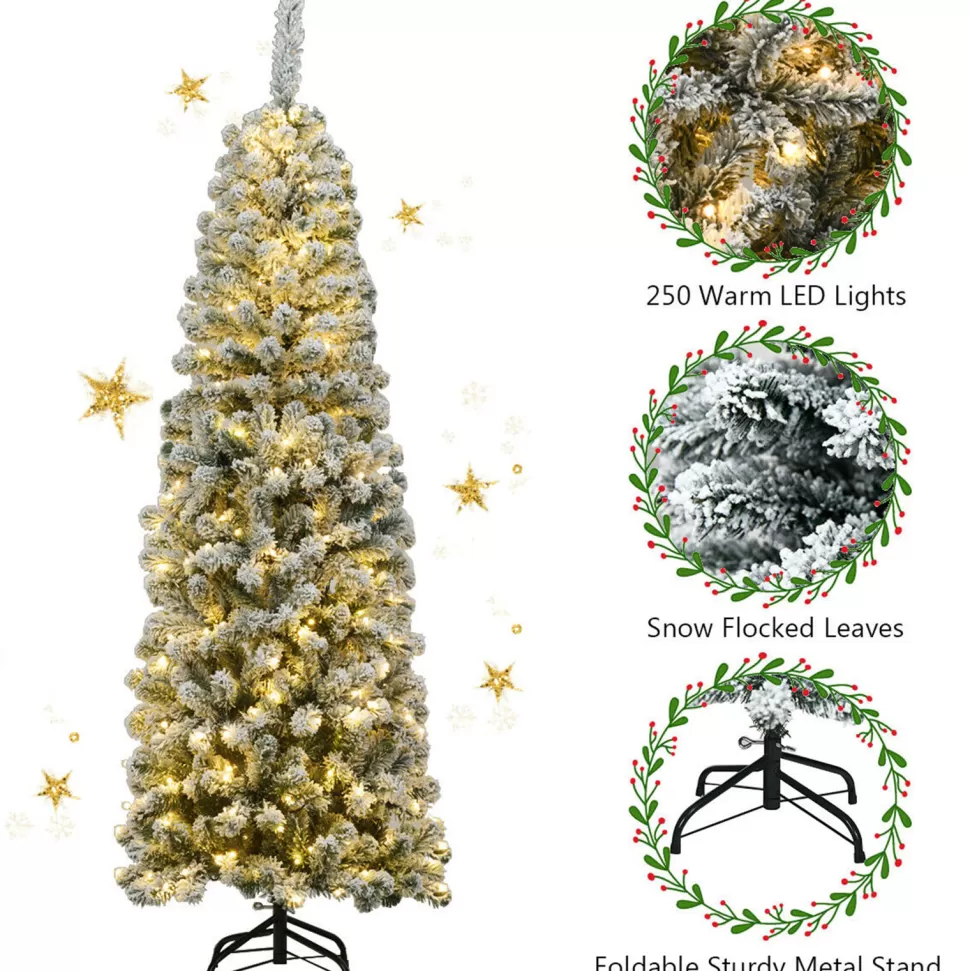Online The Holiday Aisle Pre-Lit 6' Red/Yellow Pine Artificial Christmas Tree With 250 Clear/White Lights