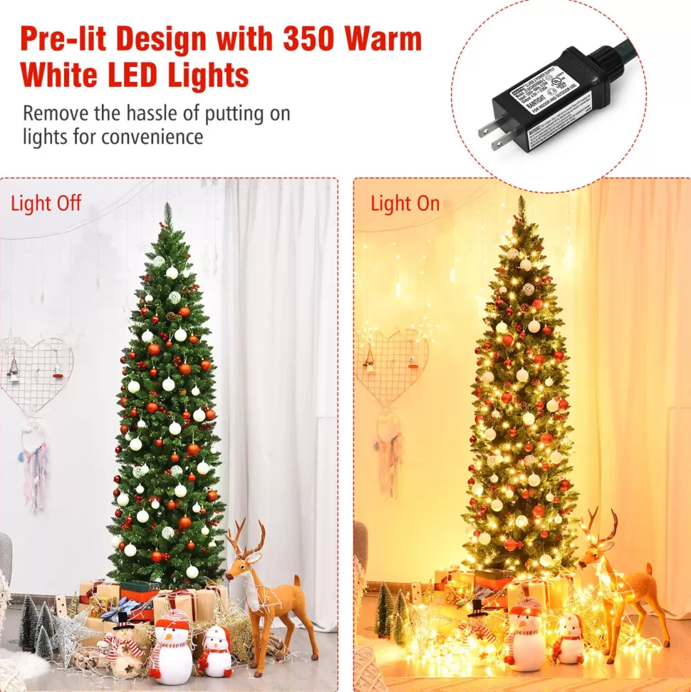 Online The Holiday Aisle Pre-Lit 7.5' Green Pine Artificial Christmas Tree With 350 Clear/White Lights