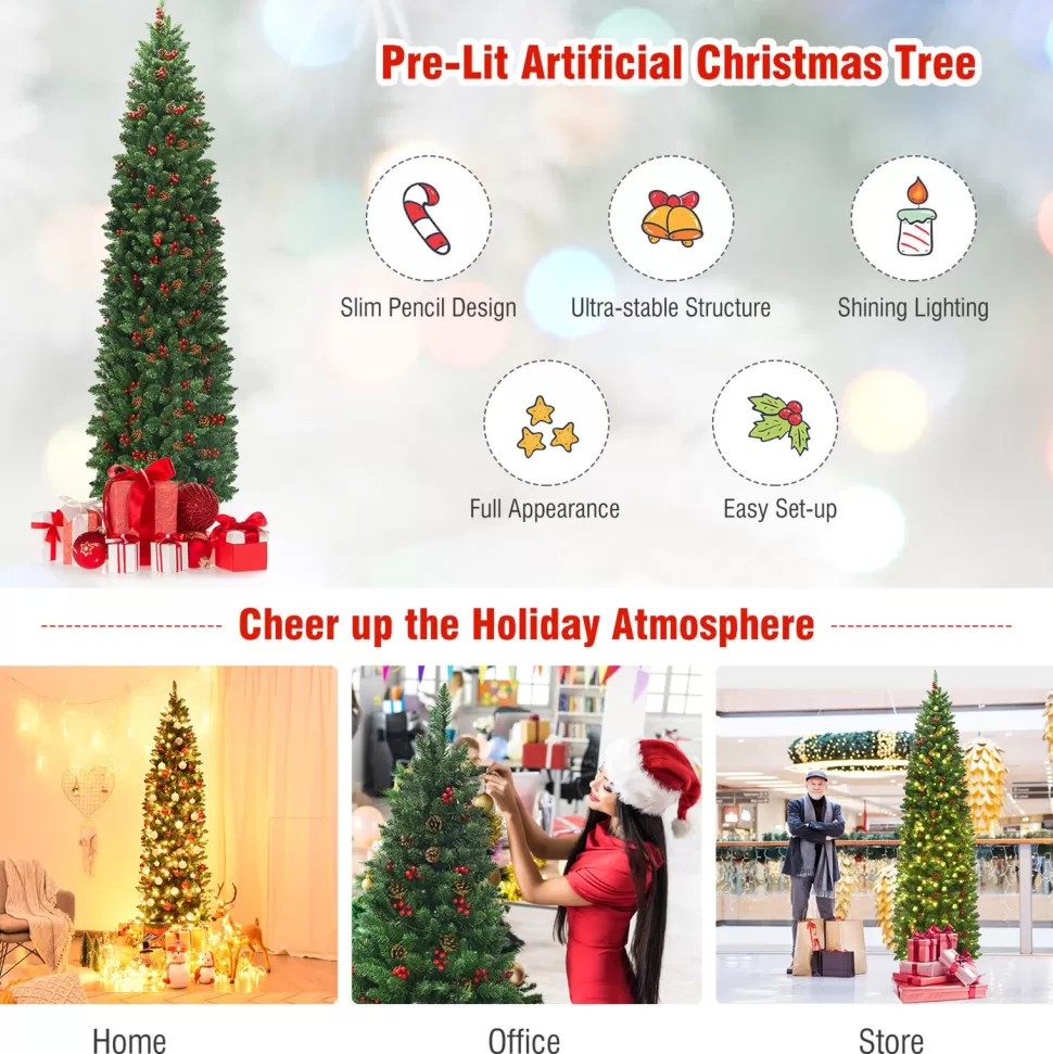 Online The Holiday Aisle Pre-Lit 7.5' Green Pine Artificial Christmas Tree With 350 Clear/White Lights