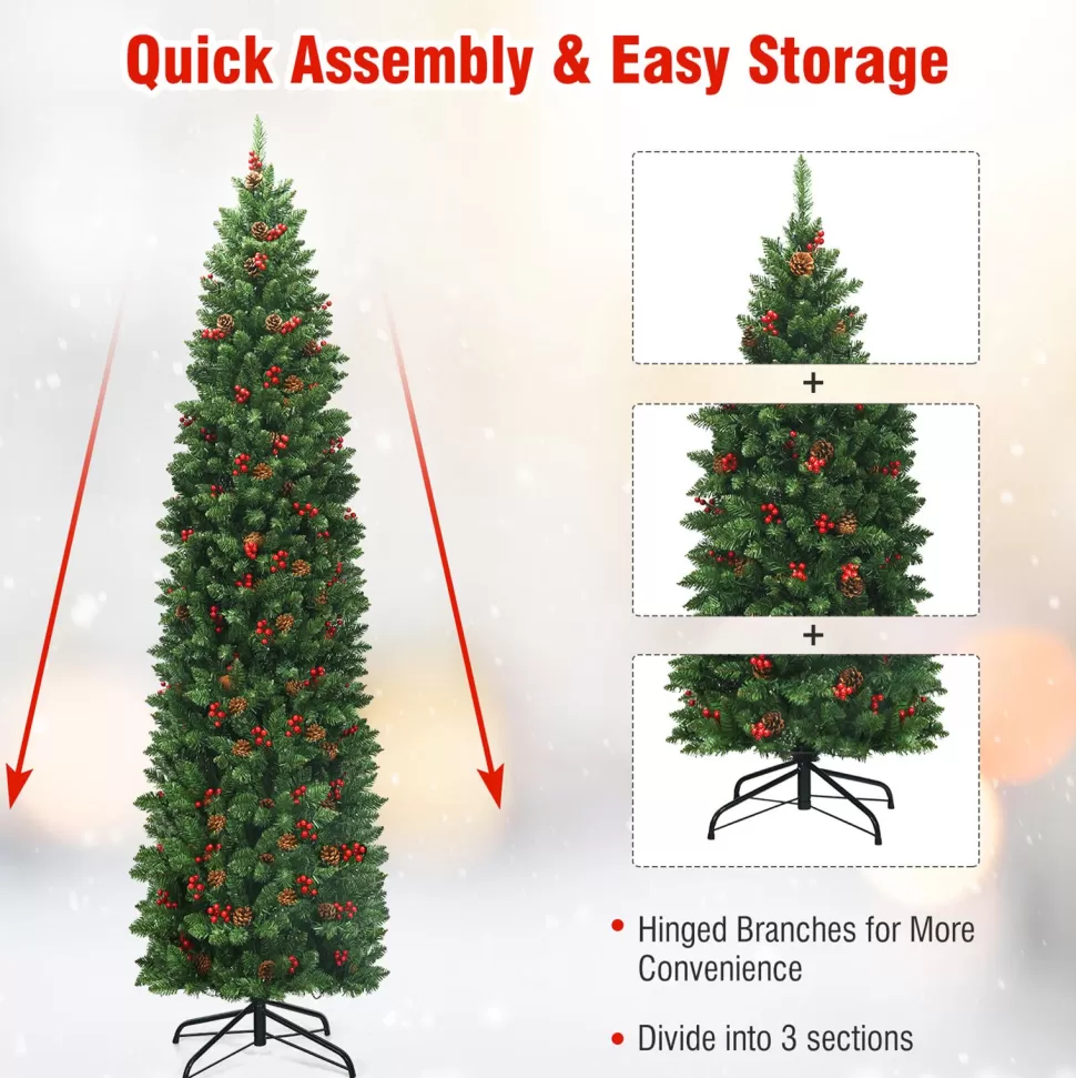 Online The Holiday Aisle Pre-Lit 7.5' Green Pine Artificial Christmas Tree With 350 Clear/White Lights