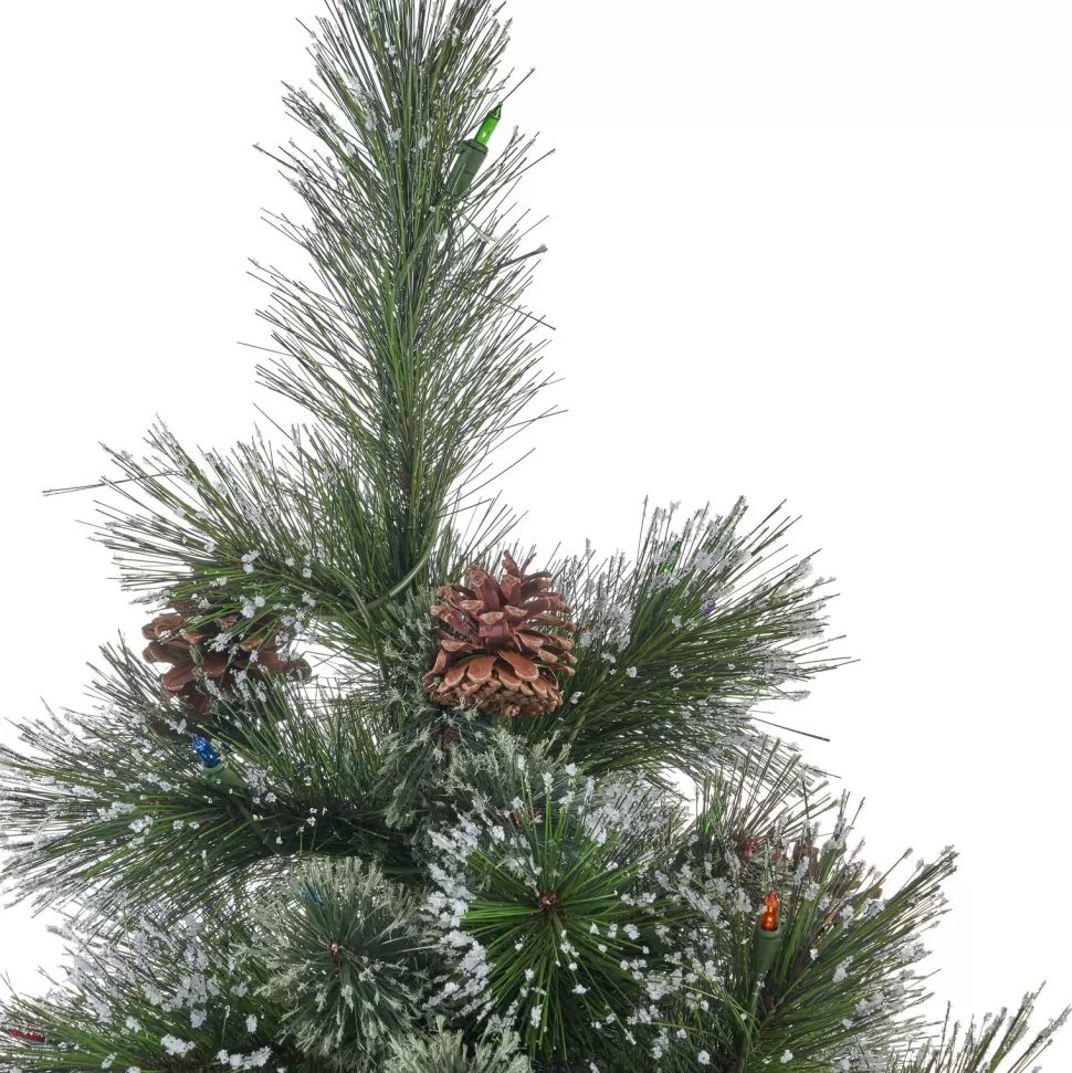 Online The Holiday Aisle Pre-Lit 7' Frosted Green Pine Artificial Christmas Tree With 900 Multi-Colored Lights