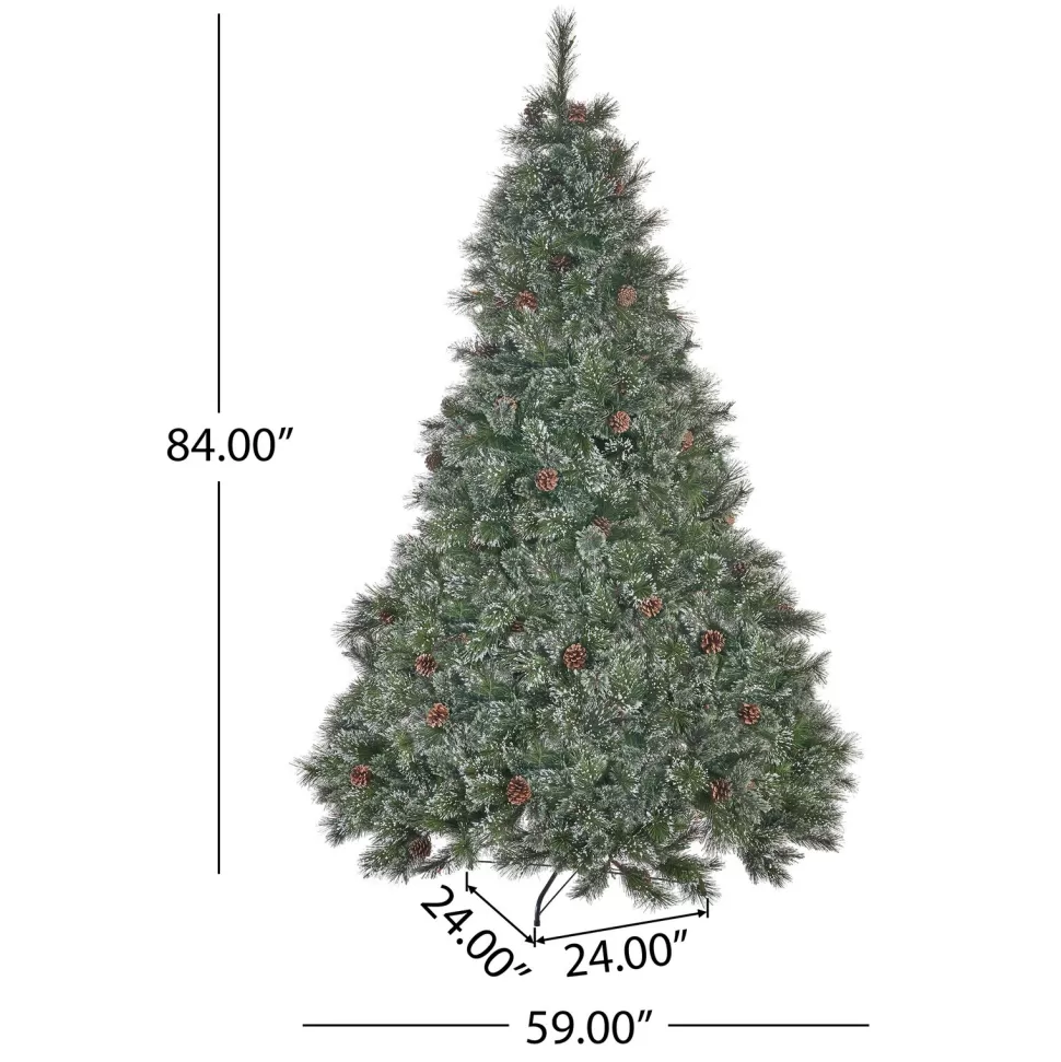 Online The Holiday Aisle Pre-Lit 7' Frosted Green Pine Artificial Christmas Tree With 900 Multi-Colored Lights