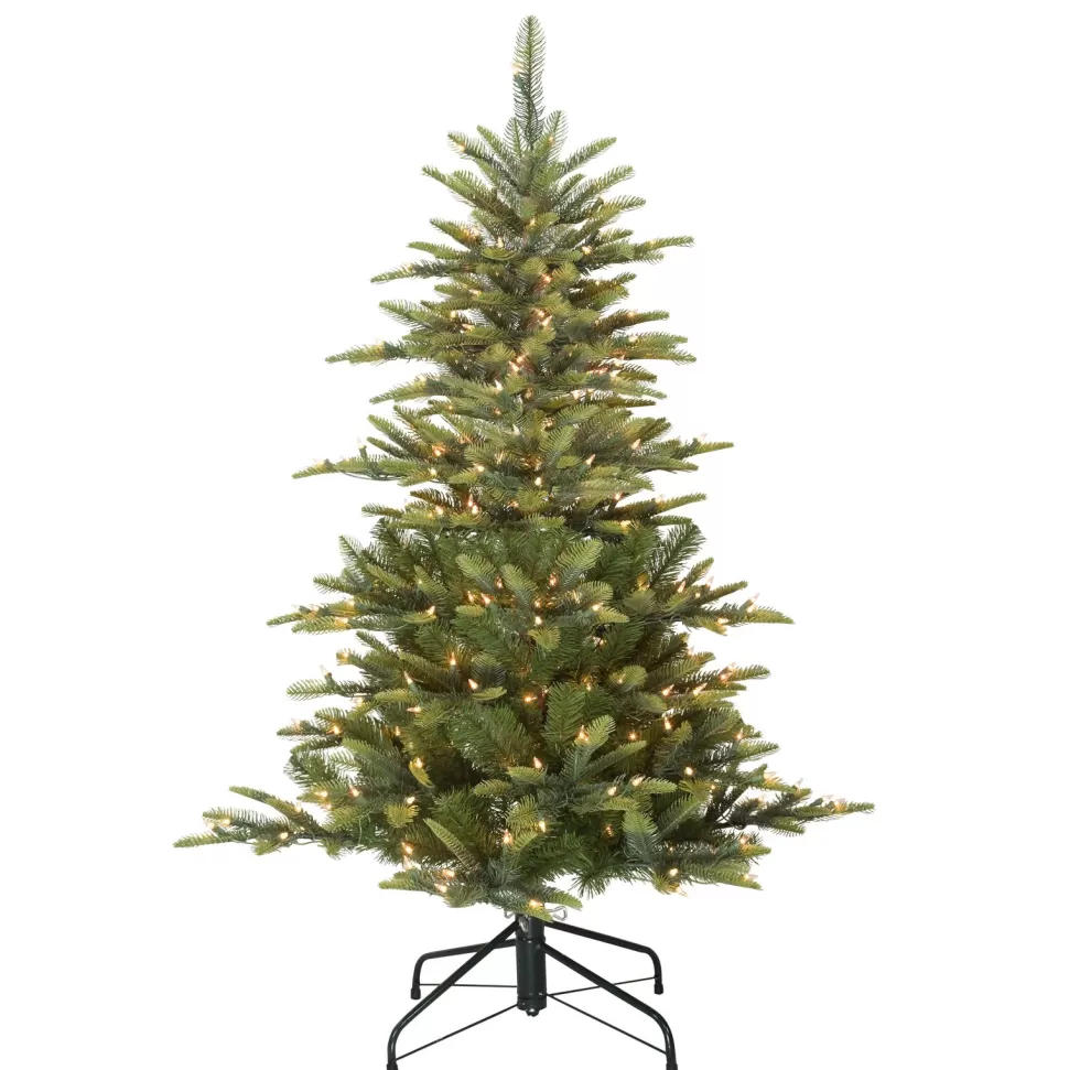 Cheap Steelside Pre-Lit Aspen Green Fir Artificial Christmas Tree With Clear/White Lights