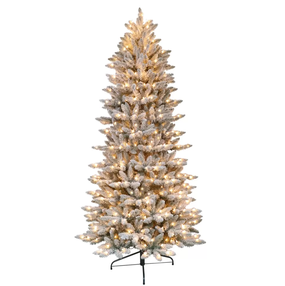 Hot Greyleigh Pre-Lit Flocked Slim Fraser Fir Artificial Christmas Tree