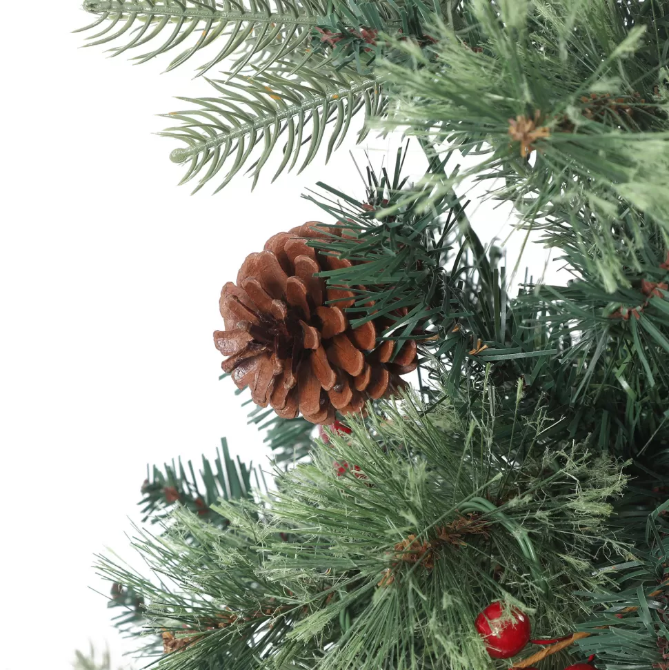 Fashion The Holiday Aisle Pre-Lit Porch 4' Green Pine Artificial Christmas Tree With 100 Warm White Lights