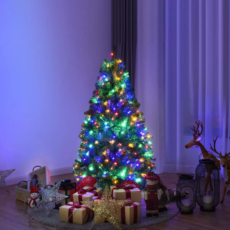 Store The Holiday Aisle Premium 4' Green Pine Christmas Tree With 11 Multi-Color Lights
