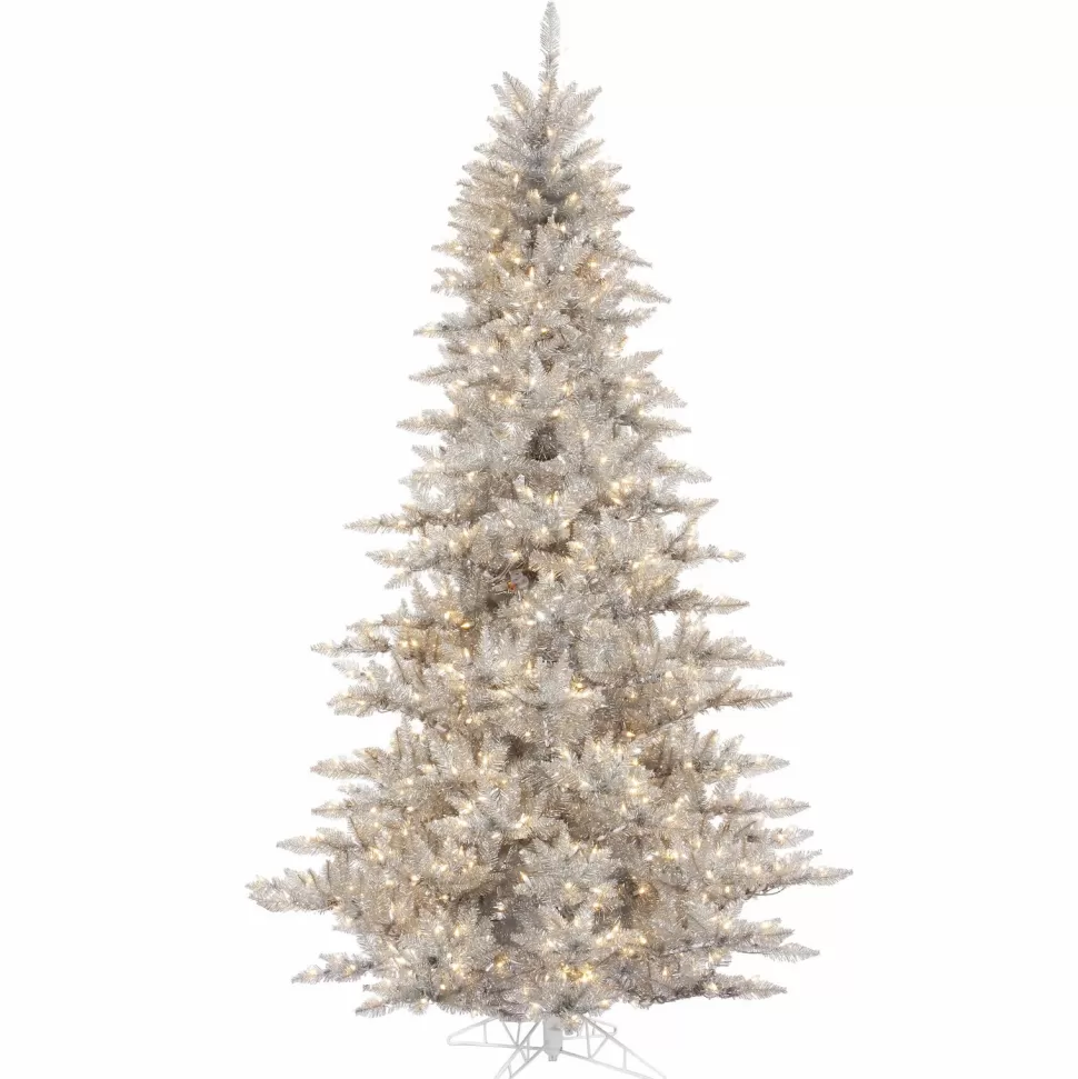 Best The Holiday Aisle Silver Tinsel Fir Artificial Christmas Tree