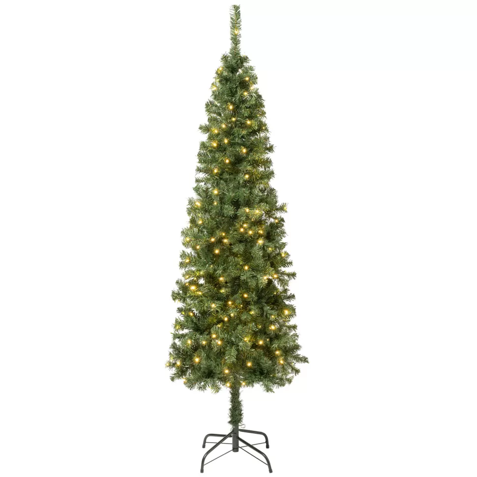 Sale The Holiday Aisle Slender Artificial Pvc Spruce Christmas Tree Led Steady/Constant Lights