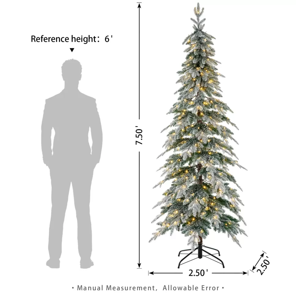 Cheap The Holiday Aisle Slender Flocked/Frosted Realistic Spruce Christmas Tree With 470 Led Lights