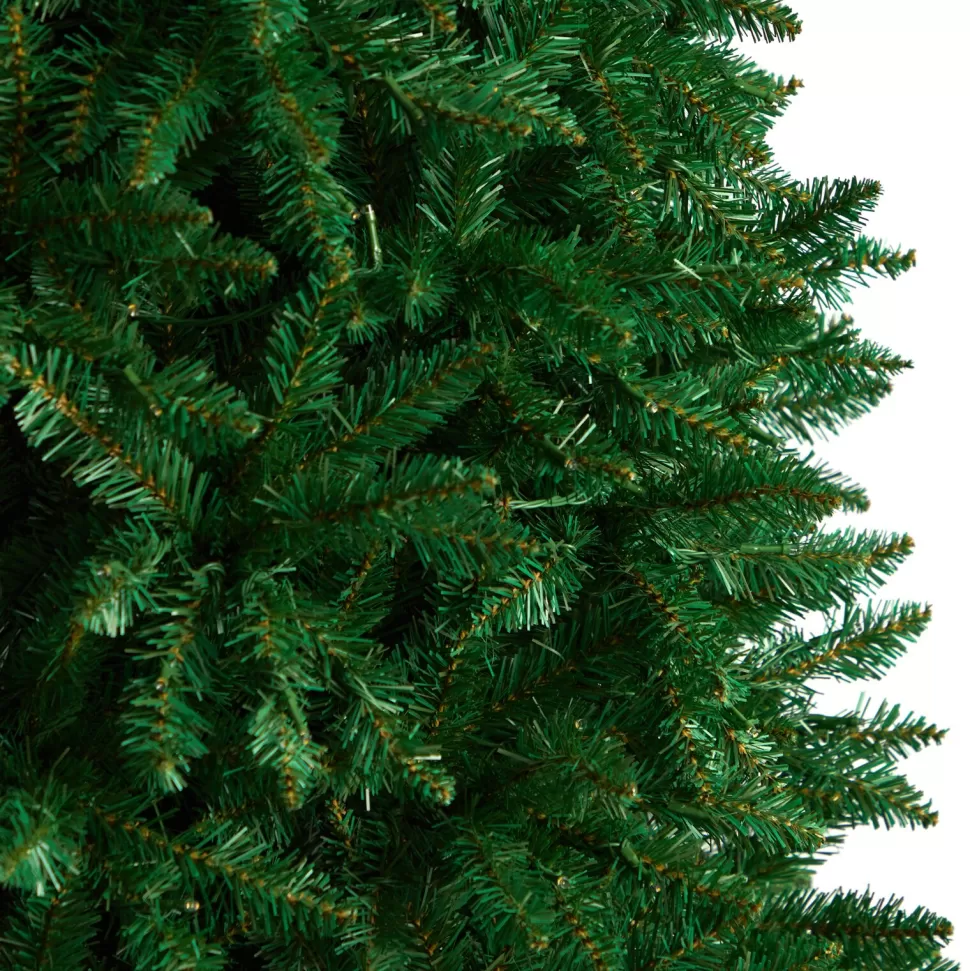 Hot The Holiday Aisle Slender Green Artificial Pine Feather Christmas Tree With Led Lights