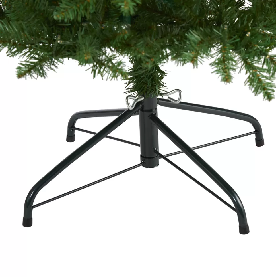 Hot The Holiday Aisle Slender Green Artificial Pine Feather Christmas Tree With Led Lights