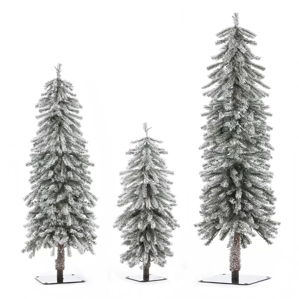 Discount Mercury Row Slender Green Fir Flocked Christmas Tree With 255 Led Lights