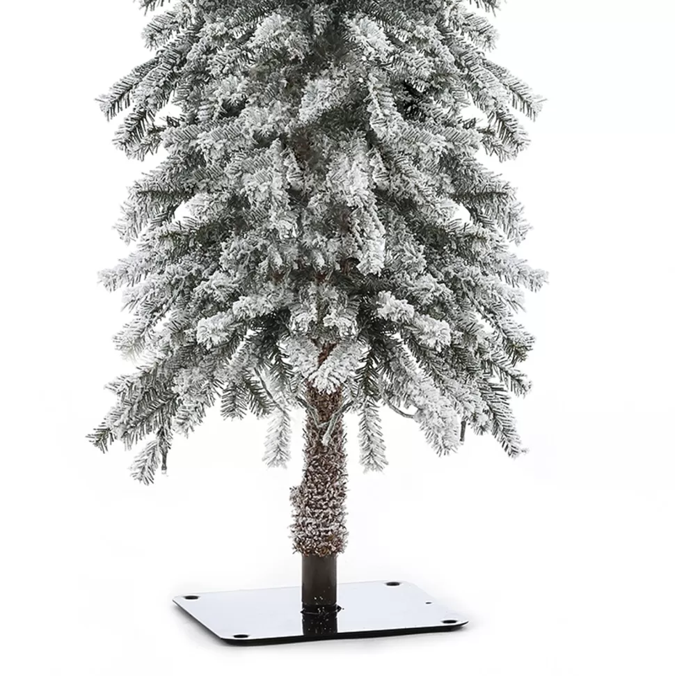 Discount Mercury Row Slender Green Fir Flocked Christmas Tree With 255 Led Lights