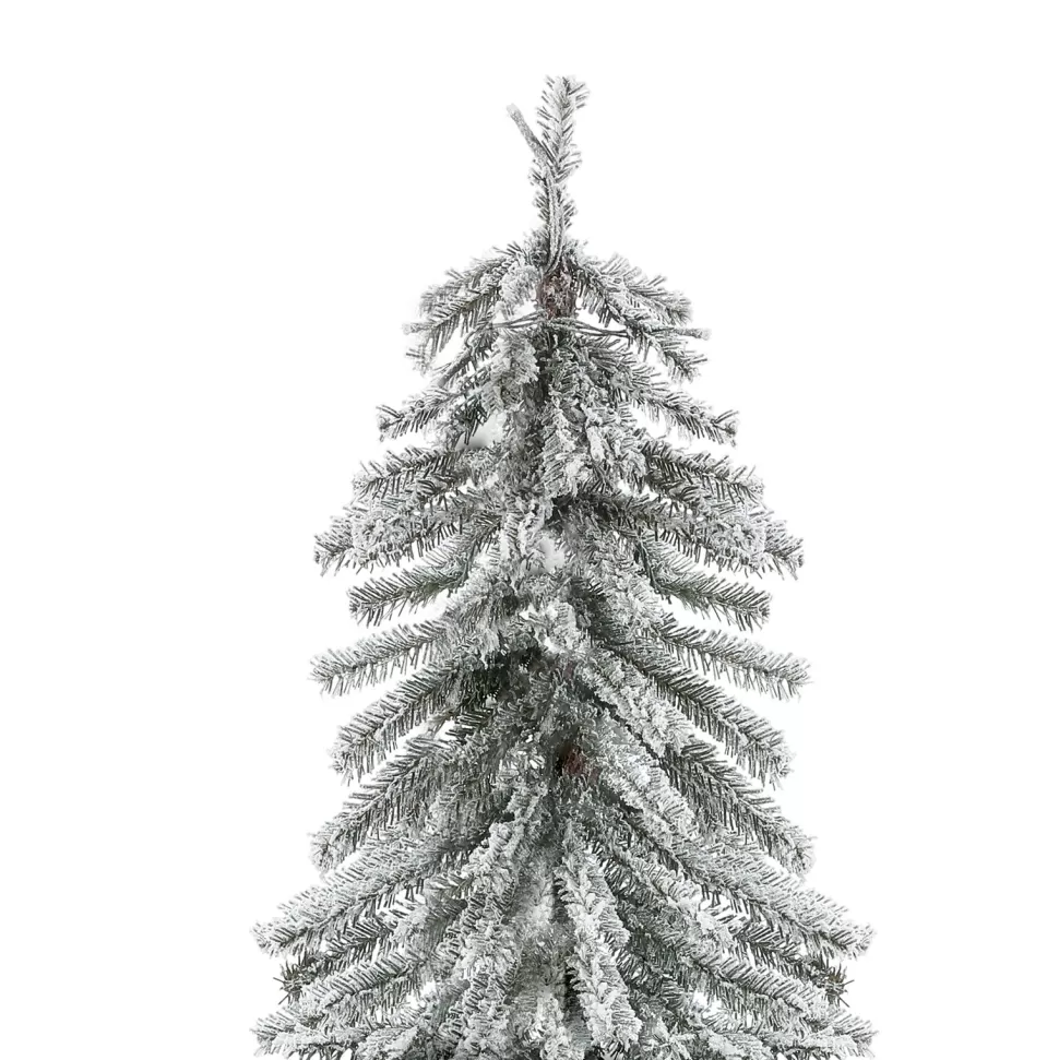 Discount Mercury Row Slender Green Fir Flocked Christmas Tree With 255 Led Lights