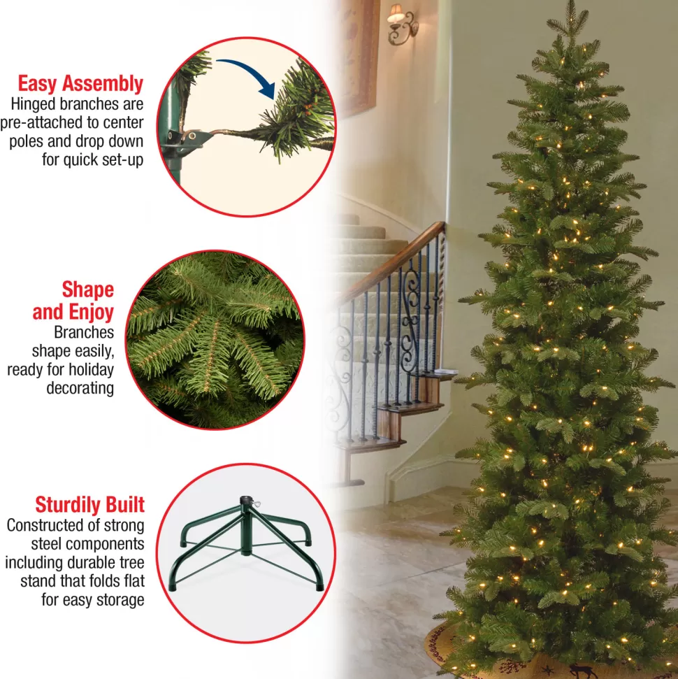 New The Holiday Aisle Slender Green Realistic Artificial Fir Christmas Tree With Clear Lights
