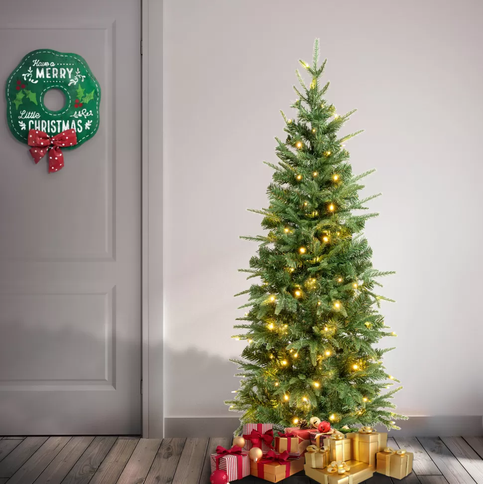 Online The Holiday Aisle Slender Realistic Artificial Pvc And Pe Blend Fir Christmas Tree