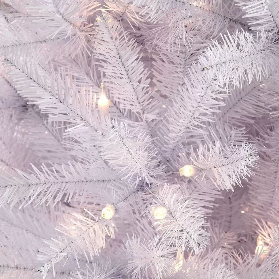 New The Holiday Aisle Slender White Artificial Pvc & Pe Blend Fir Christmas Tree With 350 Incandescentsteady/Constant Lights