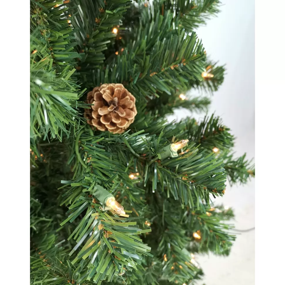 Hot The Holiday Aisle Slim 7' Green Pine Artificial Christmas Tree With 350 Clear Lights