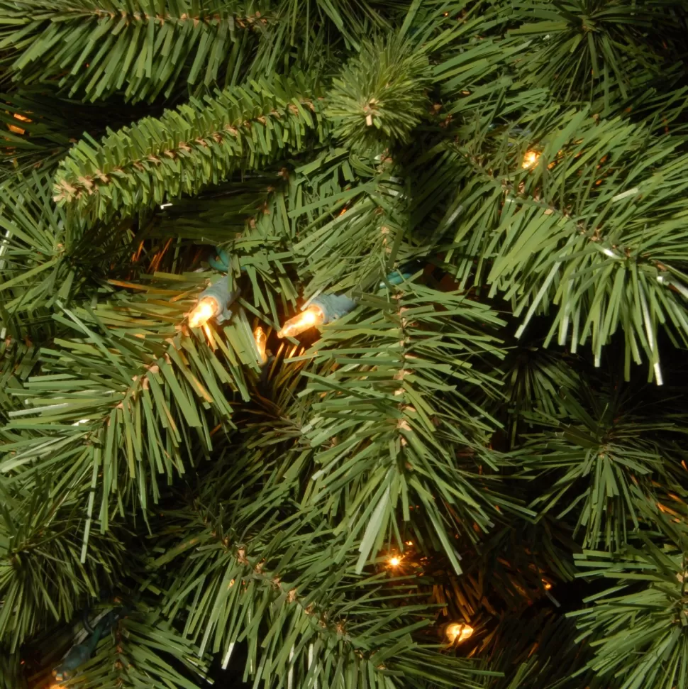 New The Holiday Aisle Slim Hinged 7.5' Green Pine Artificial Christmas Tree With 450 Colored & Clear Lights