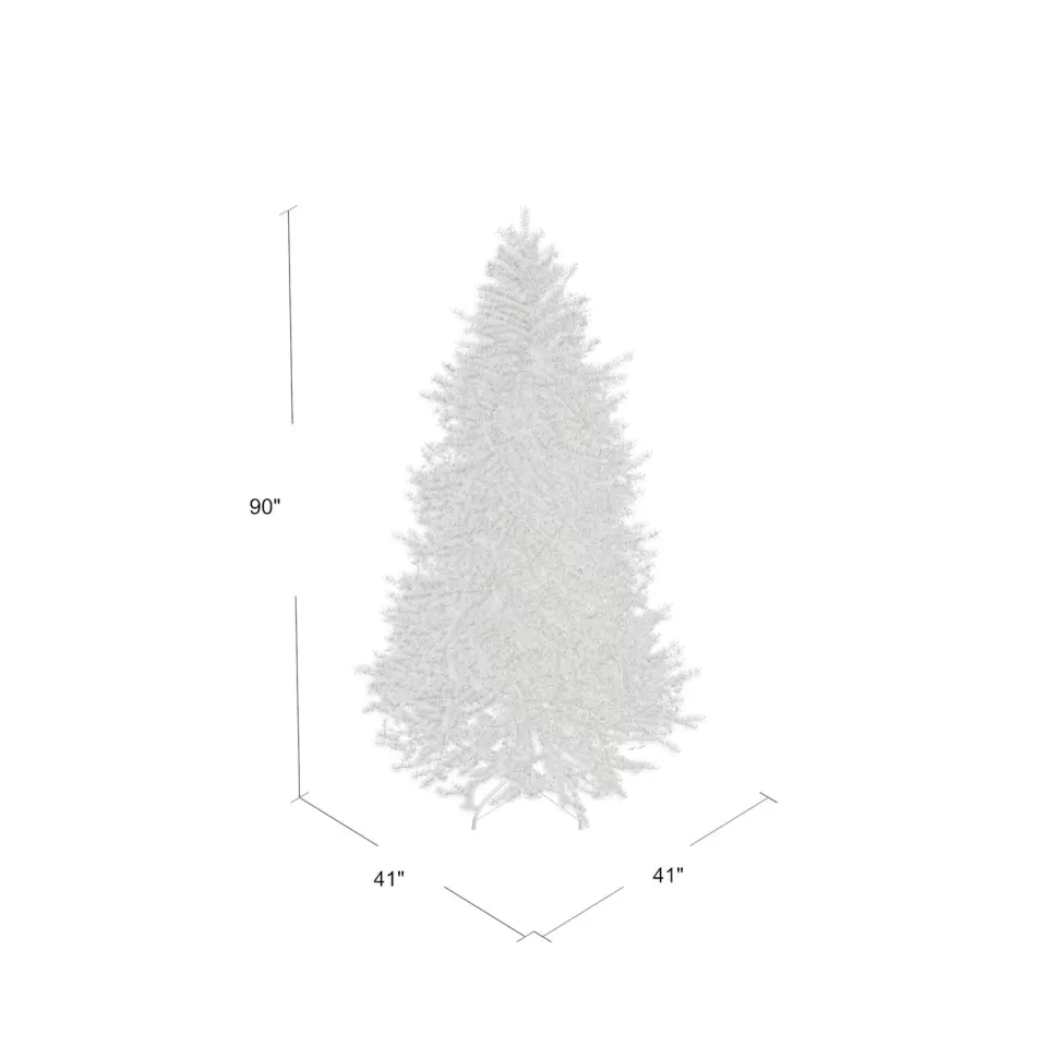 New The Holiday Aisle Slim Hinged 7.5' Green Pine Artificial Christmas Tree With 450 Colored & Clear Lights