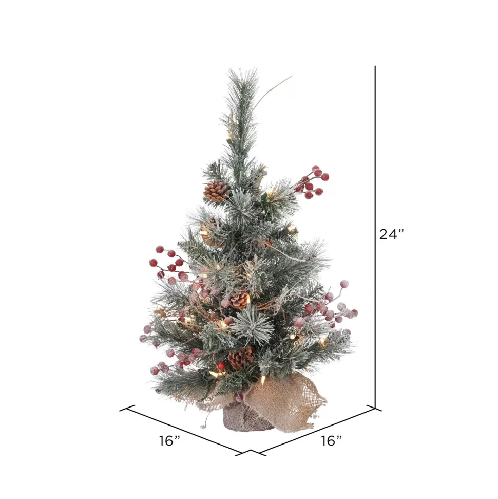 Cheap Andover Mills Snow Tipped Pine And Berry 2' Artificial Christmas Tree With 35 Clear Lights
