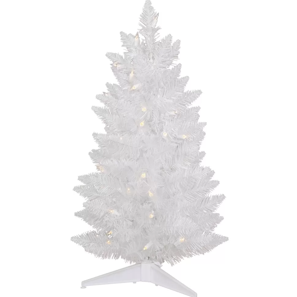 Cheap Etta Avenue Sparkle White Spruce 2.5' White Christmas Tree With 50 Clear Lights With Stand