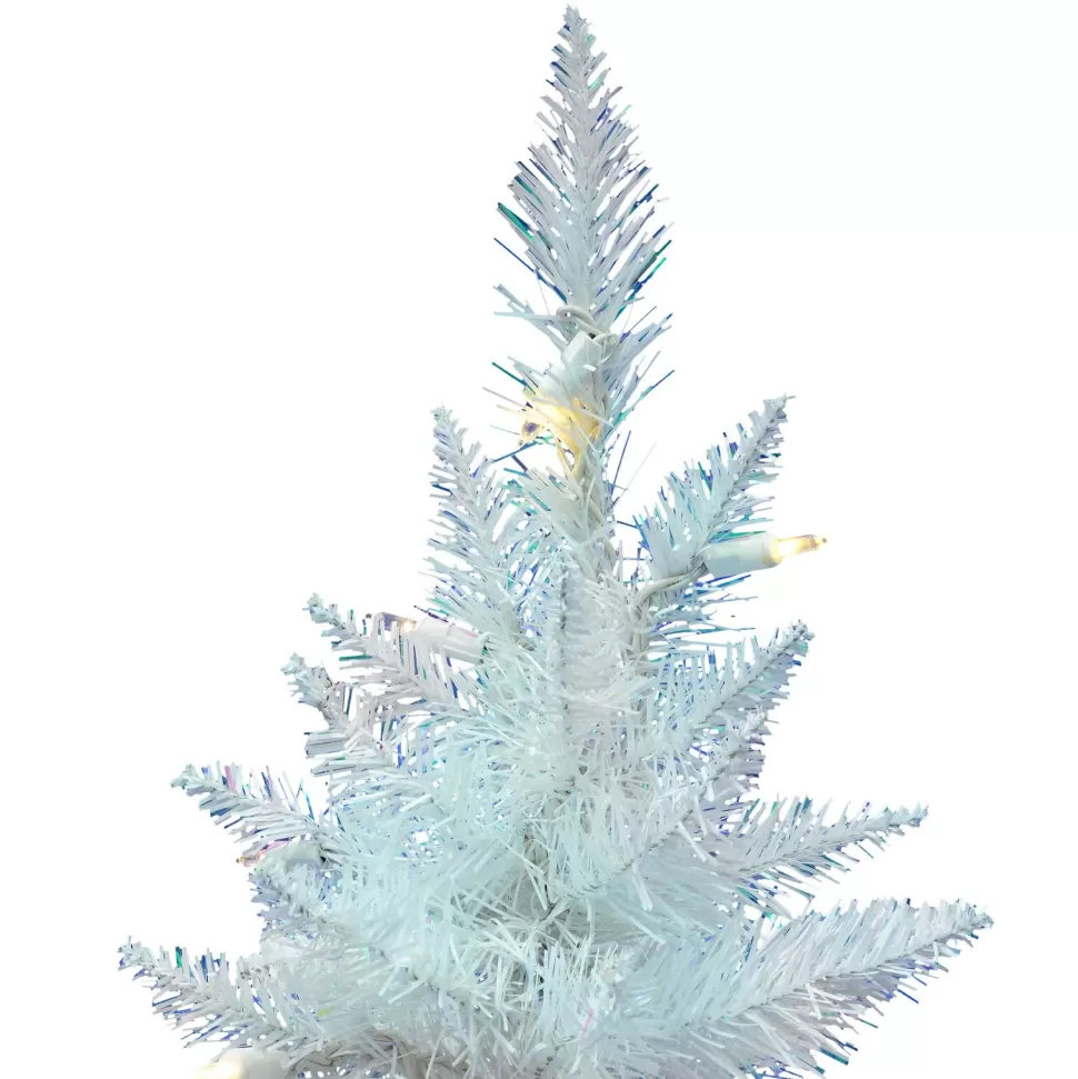 Cheap Etta Avenue Sparkle White Spruce 2.5' White Christmas Tree With 50 Clear Lights With Stand