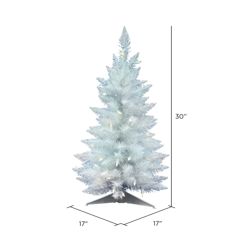 Fashion The Holiday Aisle Sparkle White Spruce Artificial Christmas Tree With 50 Clear White Lights