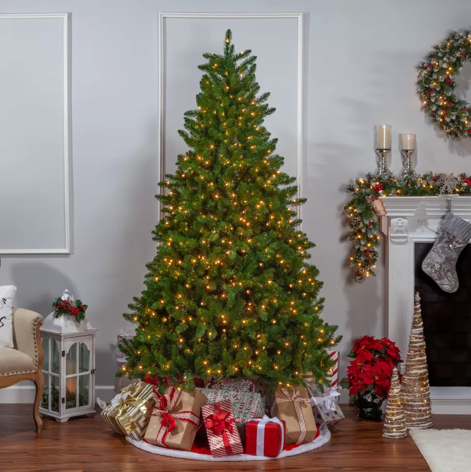 Fashion The Holiday Aisle Stone 6.5' Green Pine Artificial Christmas Tree With 700 Clear/White Lights
