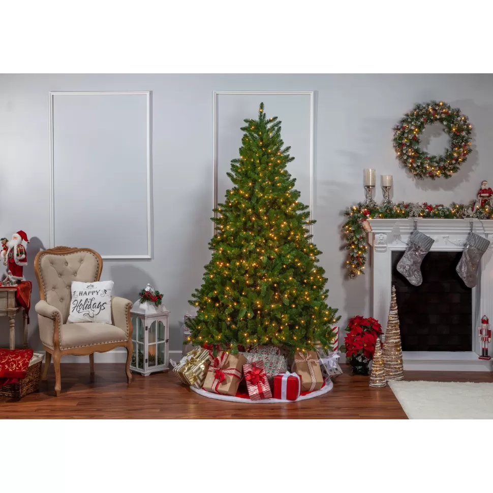 Fashion The Holiday Aisle Stone 6.5' Green Pine Artificial Christmas Tree With 700 Clear/White Lights