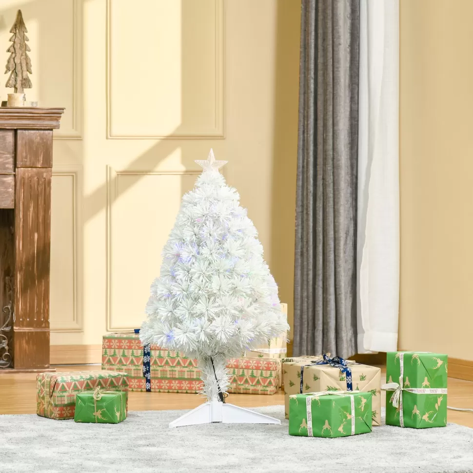 Discount The Holiday Aisle Tabletop 2.67' White Fir Artificial Christmas Tree With 85 Multi-Color Lights