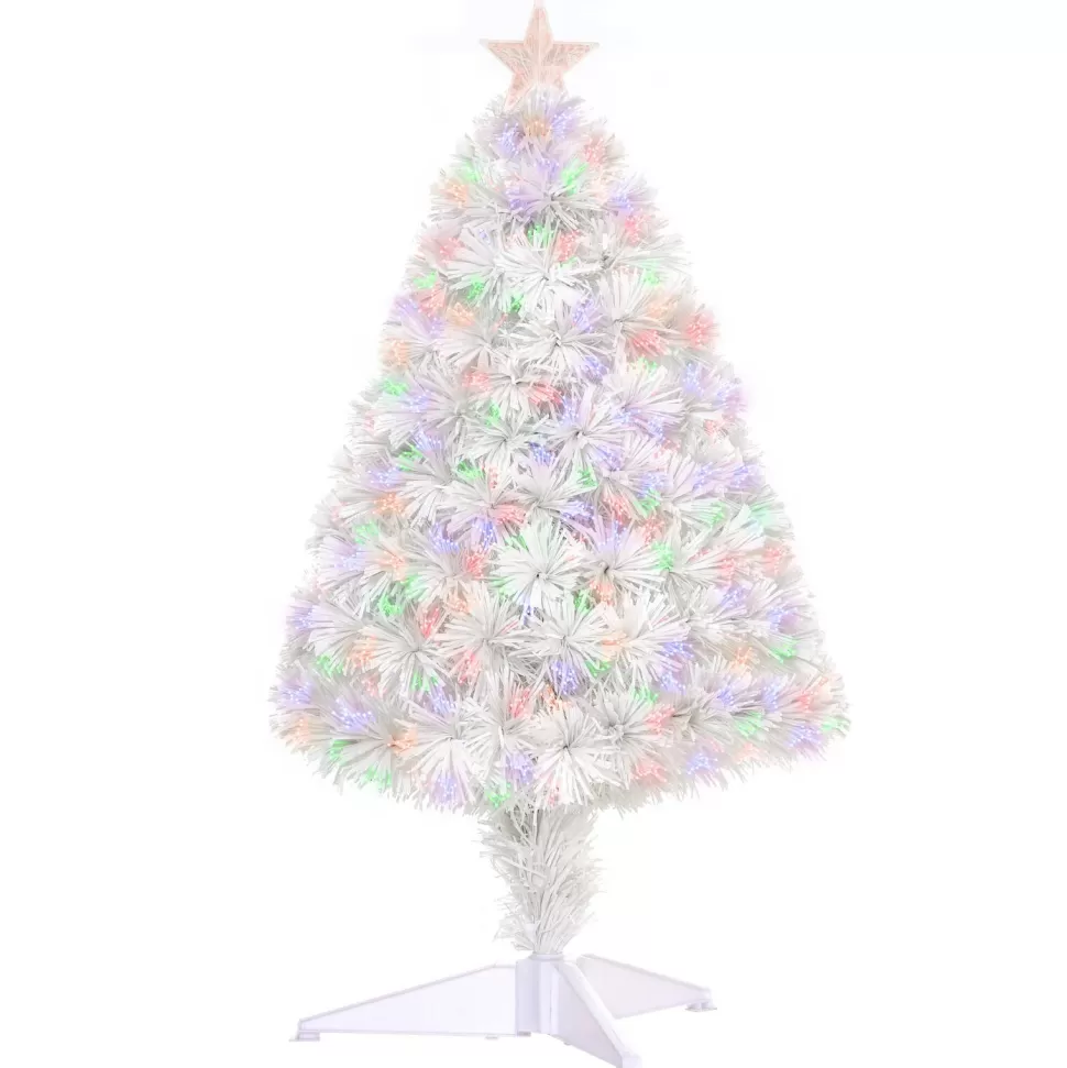 Discount The Holiday Aisle Tabletop 2.67' White Fir Artificial Christmas Tree With 85 Multi-Color Lights