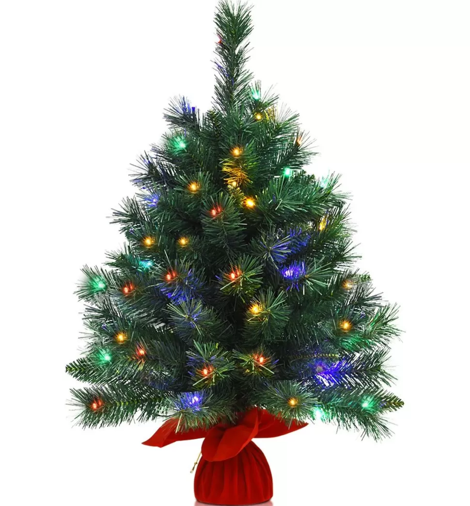 Best Sale The Holiday Aisle 26'' Green Pineartificial Christmas Tree With 35 Multi-Color Lights