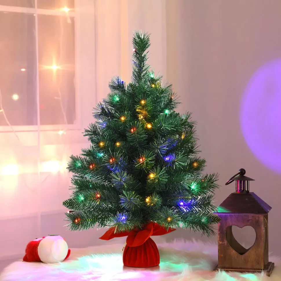Best Sale The Holiday Aisle 26'' Green Pineartificial Christmas Tree With 35 Multi-Color Lights